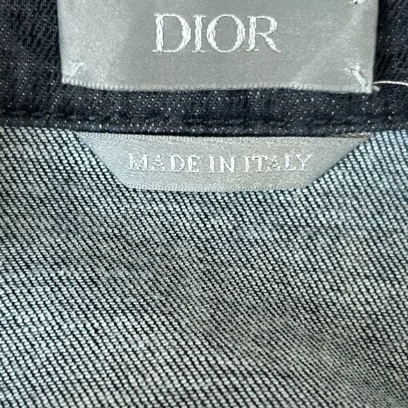 Dior Dark Blue Oblique Denim Button Up Shirt